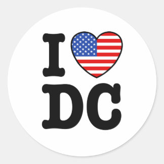 I LIEBE DC RUNDER AUFKLEBER
