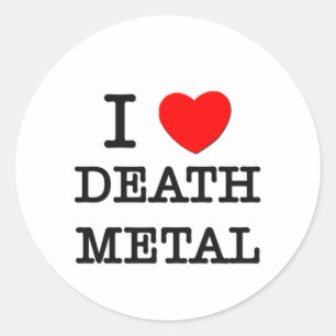 I Liebe Death Metal Runder Aufkleber