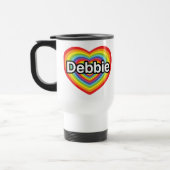 I Liebe Debbie: Regenbogenherz Reisebecher (Links)