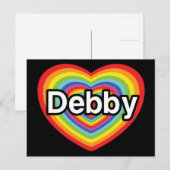 I Liebe Debby: Regenbogenherz Postkarte (Vorne/Hinten)