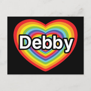 I Liebe Debby: Regenbogenherz Postkarte