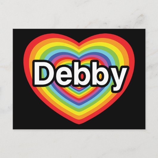 I Liebe Debby: Regenbogenherz Postkarte (Vorderseite)