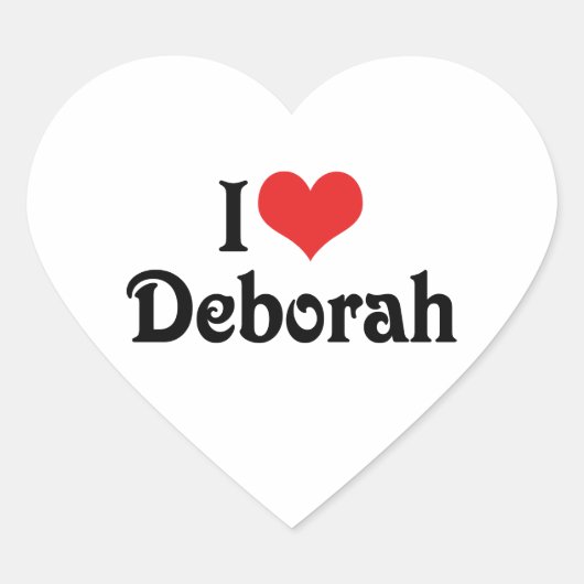 I Liebe Deborah Herz-Aufkleber (Vorderseite)