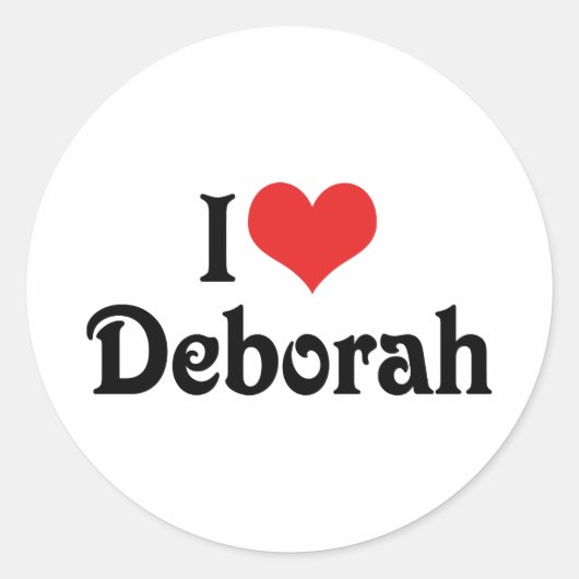 I Liebe Deborah Runder Aufkleber (Vorderseite)