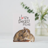 I Liebe Degu Piles Postkarte (Stehend Vorderseite)
