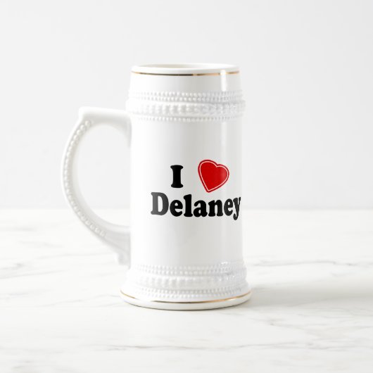 I Liebe Delaney Bierglas (Links)
