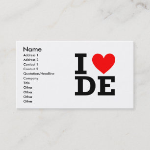 I Liebe-Delaware-Entwurf Visitenkarte