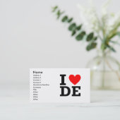 I Liebe-Delaware-Entwurf Visitenkarte (Stehend Vorderseite)