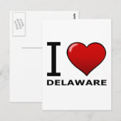 I LIEBE DELAWARE POSTKARTE (Vorne/Hinten)