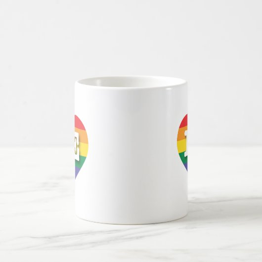 I Liebe Delaware Rainbow Heart Kaffeetasse (Mittel)