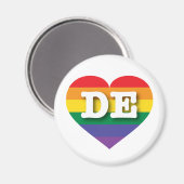 I Liebe Delaware Rainbow Heart Magnet (Vorderseite/Rückseite)