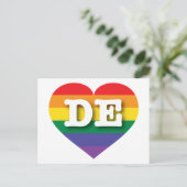 I Liebe Delaware Rainbow Heart Postkarte (Stehend Vorderseite)