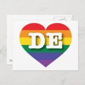I Liebe Delaware Rainbow Heart Postkarte (Vorne/Hinten)