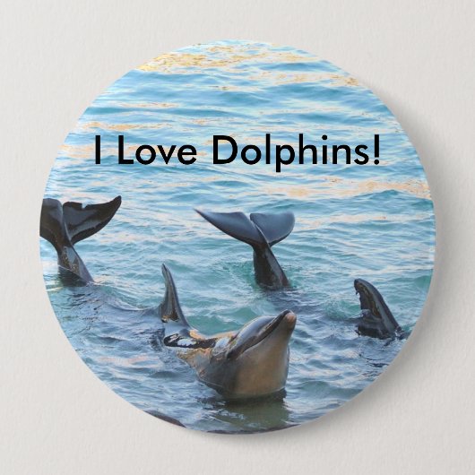 I Liebe-Delphine! Delphin-Foto Button (Vorderseite)