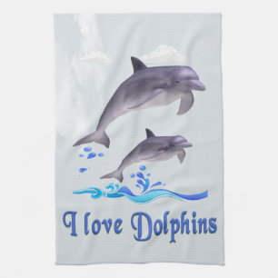I Liebe Delphine Geschirrtuch