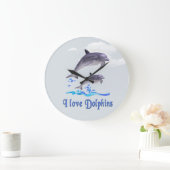 I Liebe Delphine Große Wanduhr (Zuhause)