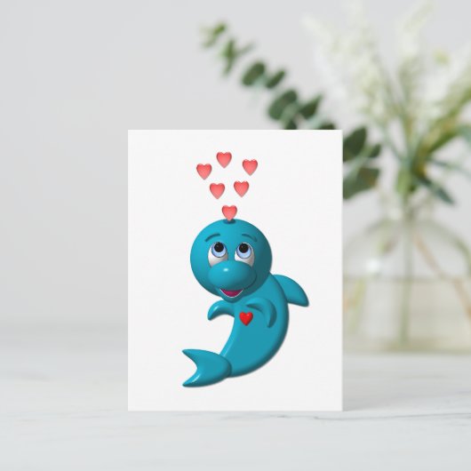 I Liebe Delphine - Ich Liebe Sie Postkarte (Stehend Vorderseite)