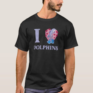 I Liebe Delphine Meerwassertaucher T-Shirt
