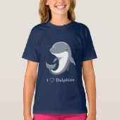 I Liebe Delphine Niedlich Bottlenose T-Shirt (Vorderseite)