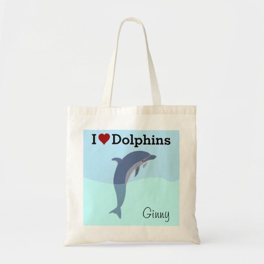 I Liebe Delphine Tote Bag Tragetasche (Vorne)