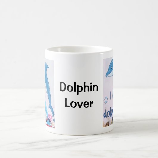 I Liebe Delphine und Dolphin Lover Kaffeetasse (Mittel)