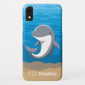 I Liebe-Delphineniedlicher Bottlenose-Delphin Case-Mate iPhone Hülle (Rückseite)