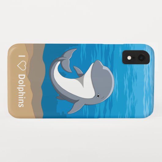 I Liebe-Delphineniedlicher Bottlenose-Delphin Case-Mate iPhone Hülle (Rückseite (Horizontal))