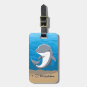 I Liebe-Delphineniedlicher Bottlenose Gepäckanhänger (Vorderseite vertikal)