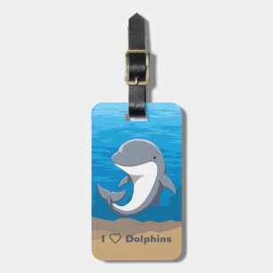 I Liebe-Delphineniedlicher Bottlenose Gepäckanhänger