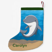 I Liebe-Delphineniedlicher Bottlenose Kleiner Weihnachtsstrumpf (Rückseite)