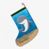 I Liebe-Delphineniedlicher Bottlenose Kleiner Weihnachtsstrumpf (Rückseite (Hängend))