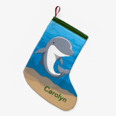 I Liebe-Delphineniedlicher Bottlenose Kleiner Weihnachtsstrumpf (Vorderansicht (hängend))