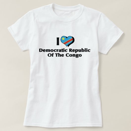 I Liebe Demokratische Republik Kongo T-Shirt (Design vorne)