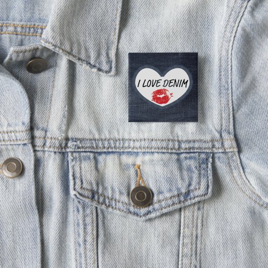 I Liebe Denim 5,1 cm (2") Quadrat Abzeichen Button (Beispiel)