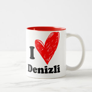 I Liebe Denizli Zweifarbige Tasse