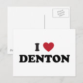 I Liebe Denton Texas Postkarte (Vorne/Hinten)