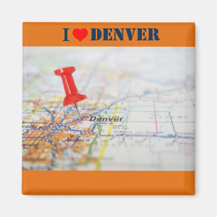 I Liebe Denver Map Magnet