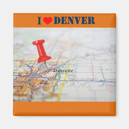 I Liebe Denver Map Magnet (Vorne)