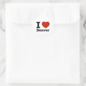 I Liebe Denver Runder Aufkleber (Tasche)