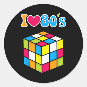I Liebe der 80er-80er-Halloween-Party-80er-Ausstat Runder Aufkleber