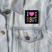 I Liebe der 80er Disco-Kostüme Button (Beispiel)