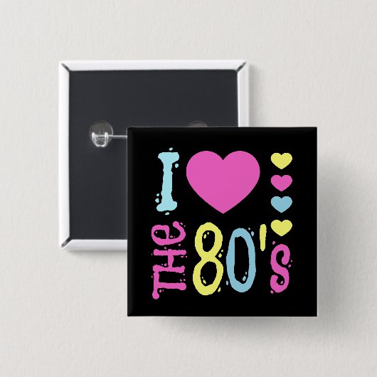 I Liebe der 80er Disco-Kostüme Button (Vorne & Hinten)