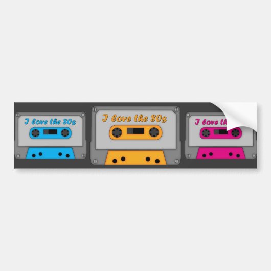 I Liebe der 80er (Kassette) Autoaufkleber (Vorne)