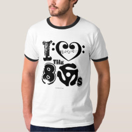 I Liebe der 80er Musik-T - Shirt-Bassschlüssel T-Shirt
