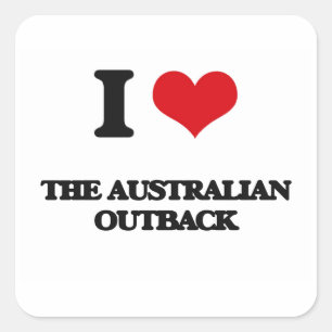 I Liebe der australischen Outback Quadratischer Aufkleber
