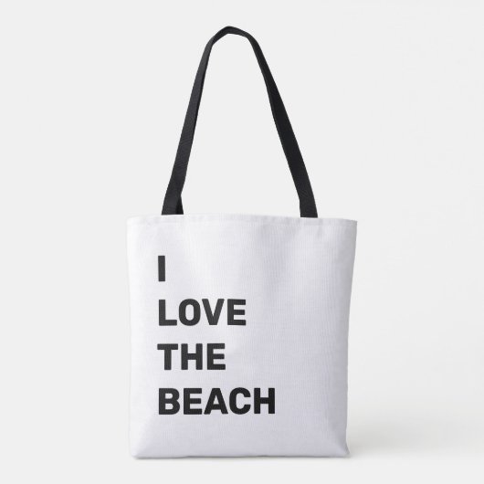 I Liebe der Beach Summer Quote Typografie Totbeute Tasche (Rückseite)