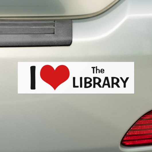 I Liebe der Bibliothek Autoaufkleber (Auf Auto)