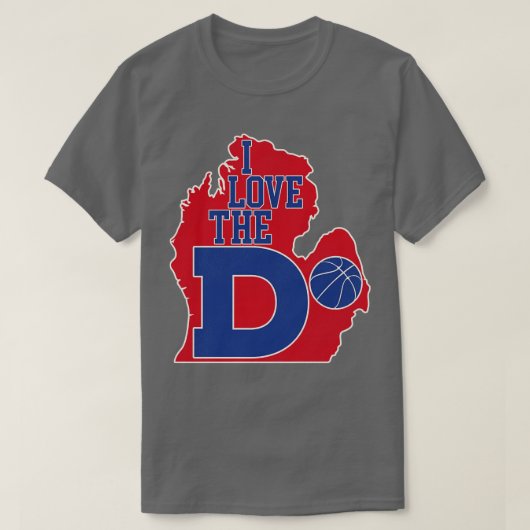 I Liebe der D Pistons Basketball T-Shirt (Design vorne)