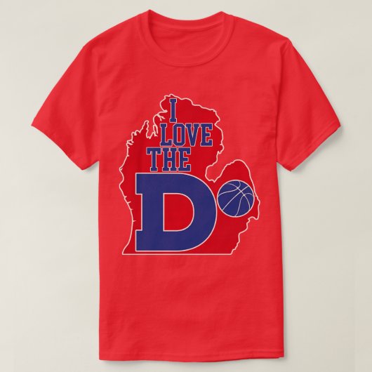 I Liebe der D Pistons Basketball T-Shirt (Design vorne)