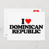 I LIEBE DER DOMINIKANISCHEN REPUBLIK POSTKARTE (Vorne/Hinten)